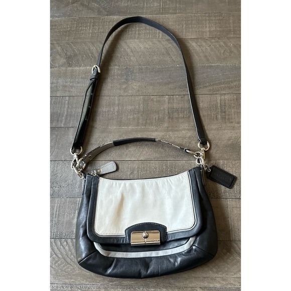 Coach Handbags - Coach B1393-F23084 Kristin Spectator Hobo Black White Convertible Y2K